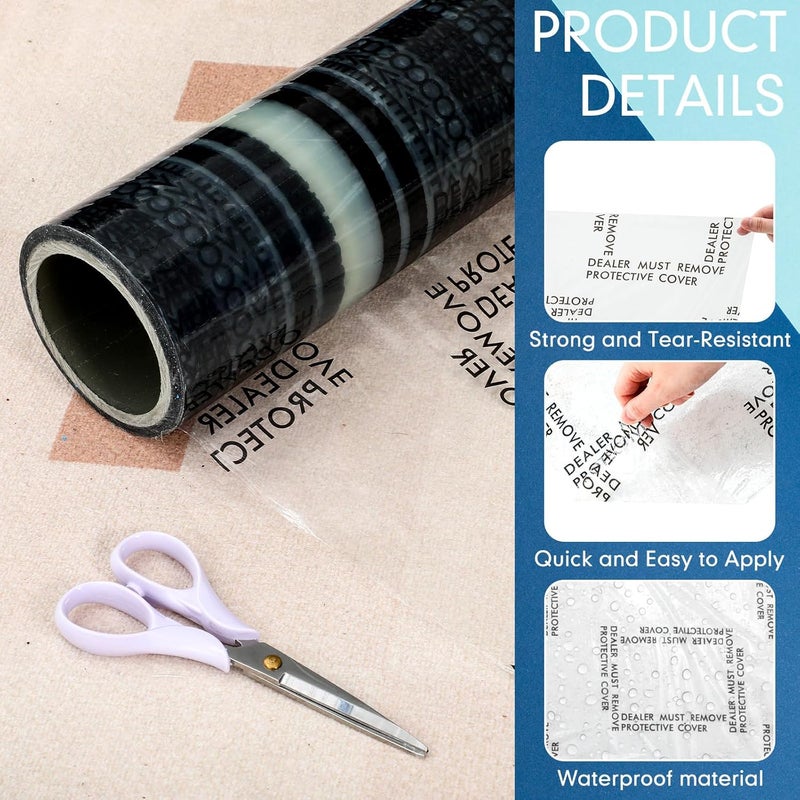 Drydiet Carpet Protection Film 24" x 300' Roll Self Adhesive Clear Plastic Carpet Protector Sticky Car Floor Mats Protector Cover Sheets for Stairs Rug Floor Runner Surface Protection - Image 5